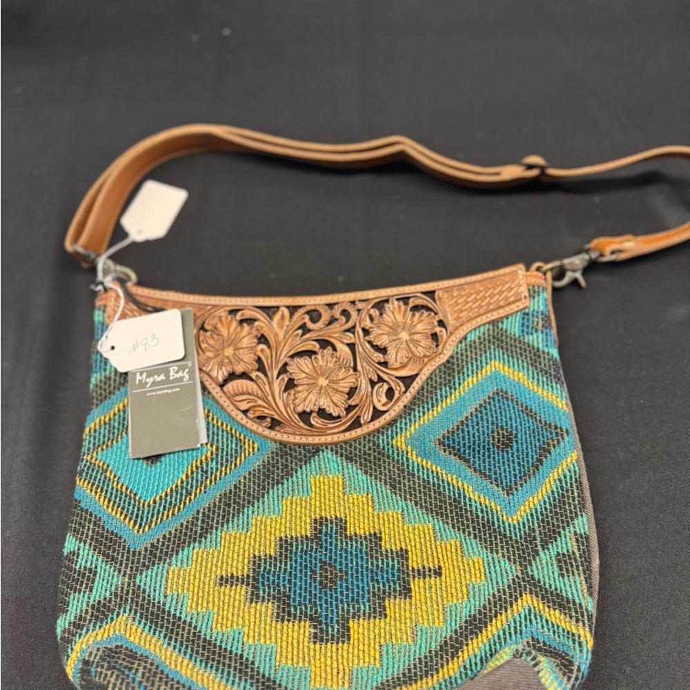 Myra Bag Blue and Yellow Geometric Crossbody